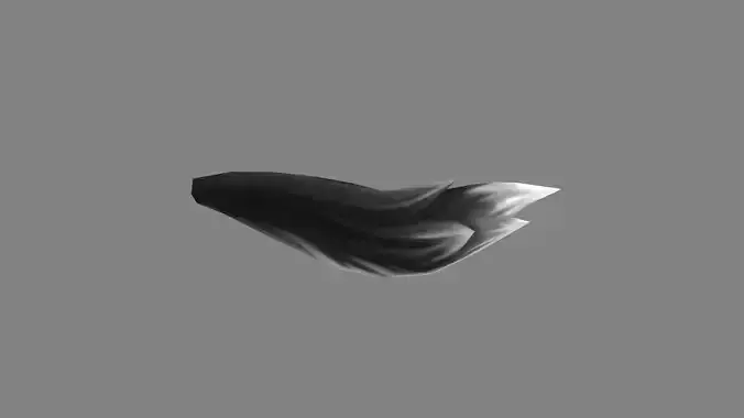 Cartoon wolf tail - black Low-poly 3D model