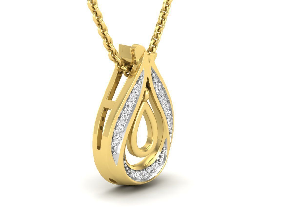 AV 420 Diamond Ladies Teardrop Dangling pendant 3D print model_17