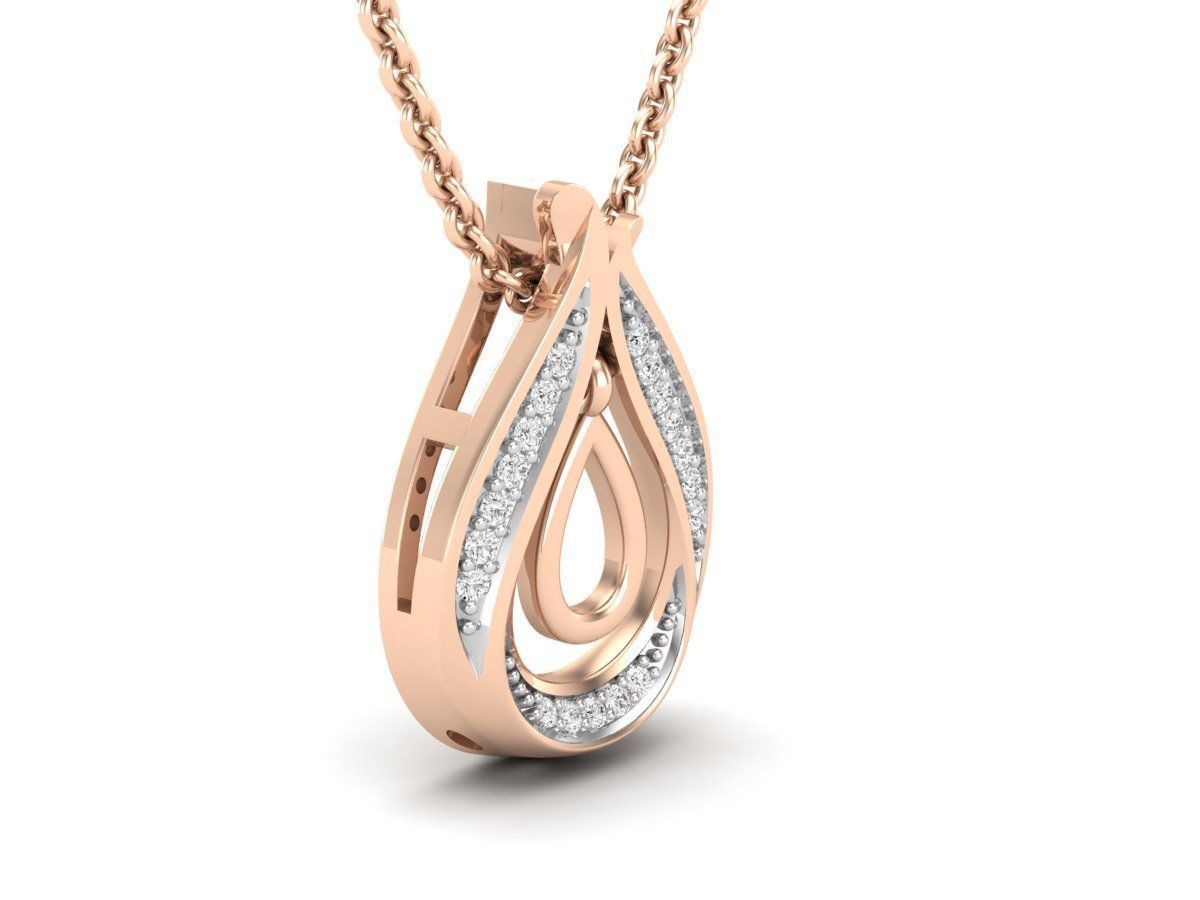 AV 420 Diamond Ladies Teardrop Dangling pendant 3D print model_19