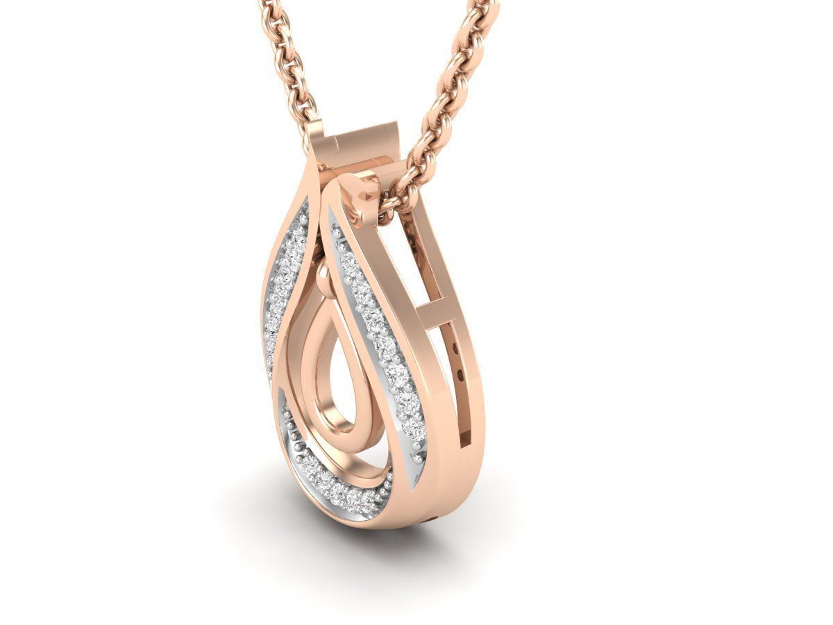 AV 420 Diamond Ladies Teardrop Dangling pendant 3D print model_5