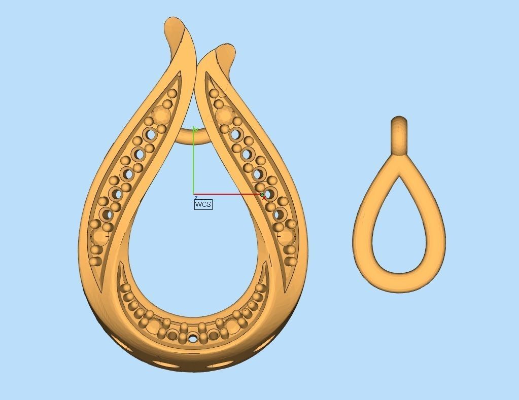 AV 420 Diamond Ladies Teardrop Dangling pendant 3D print model_6