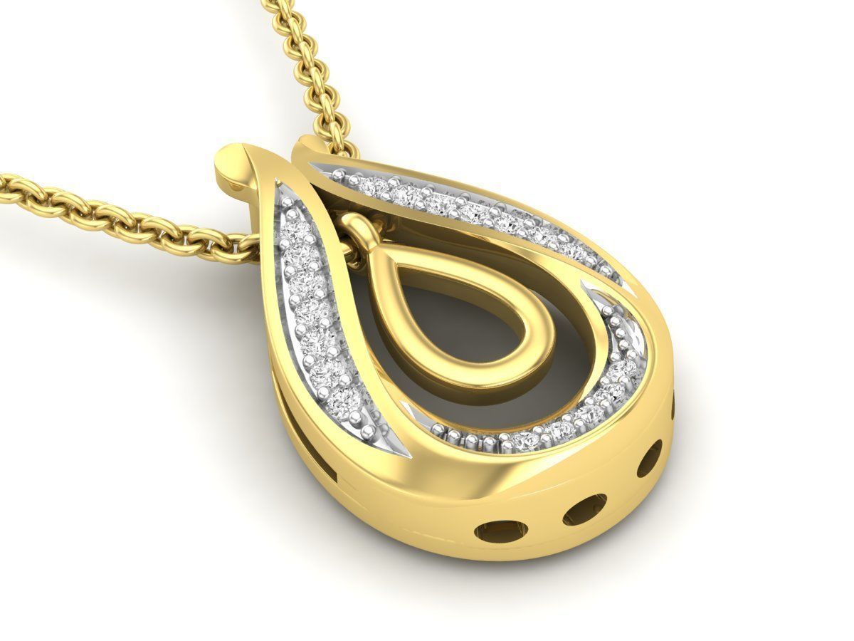 AV 420 Diamond Ladies Teardrop Dangling pendant 3D print model_11