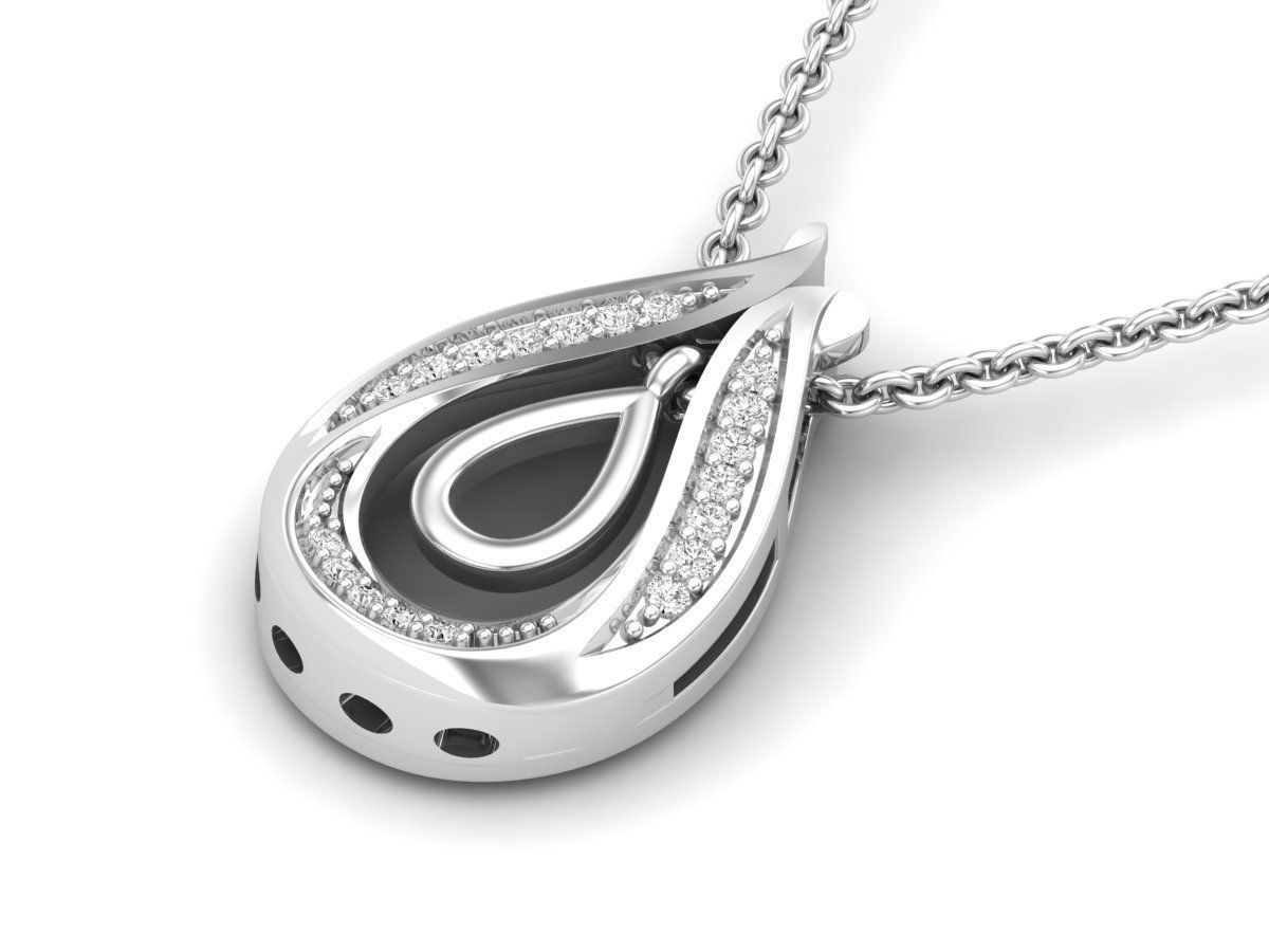 AV 420 Diamond Ladies Teardrop Dangling pendant 3D print model_15