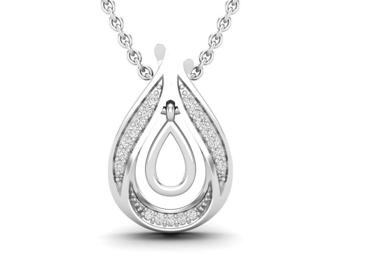 AV 420 Diamond Ladies Teardrop Dangling pendant 3D print model_2
