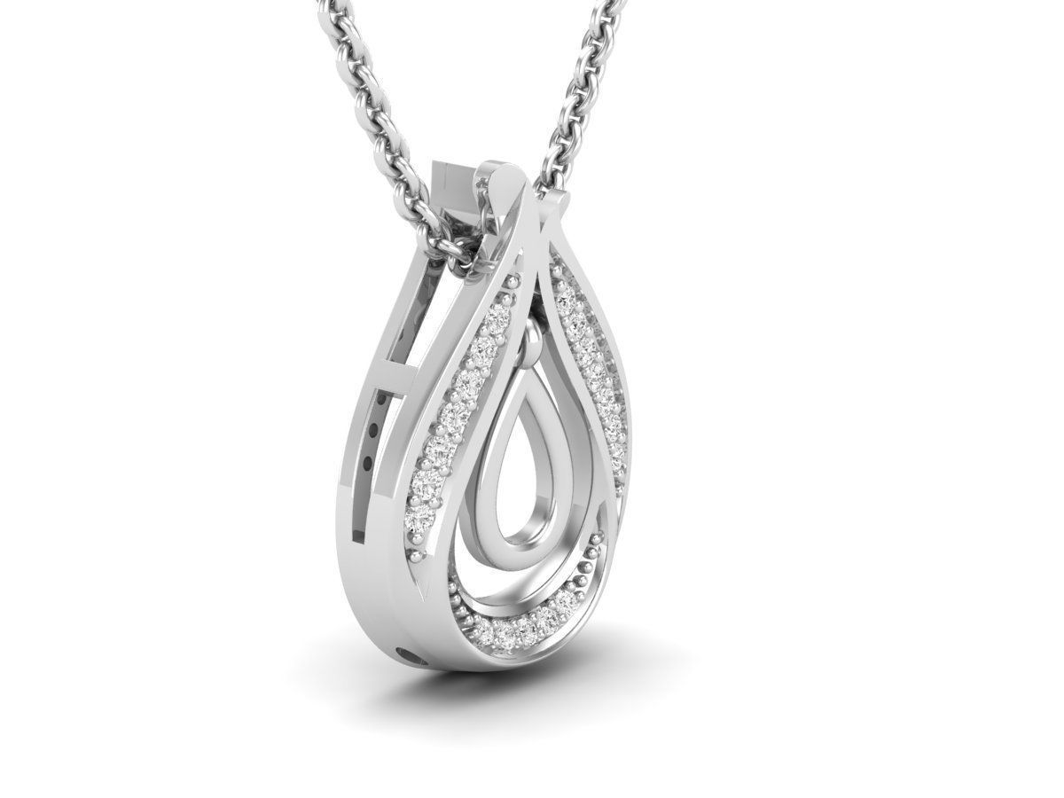 AV 420 Diamond Ladies Teardrop Dangling pendant 3D print model_18