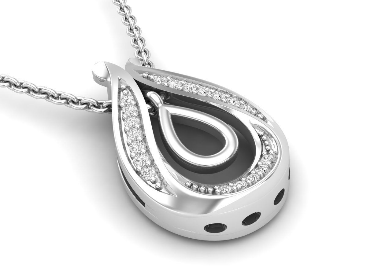 AV 420 Diamond Ladies Teardrop Dangling pendant 3D print model_12