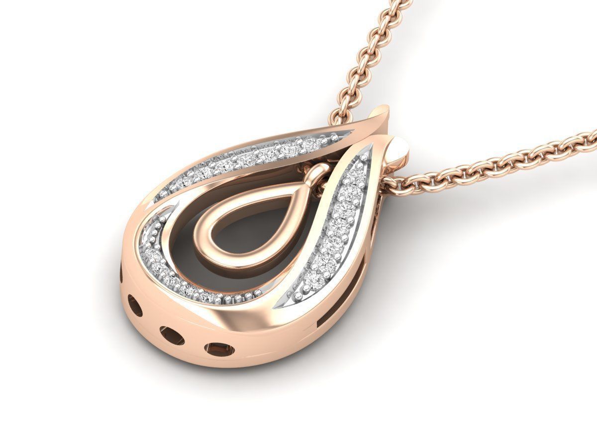 AV 420 Diamond Ladies Teardrop Dangling pendant 3D print model_16