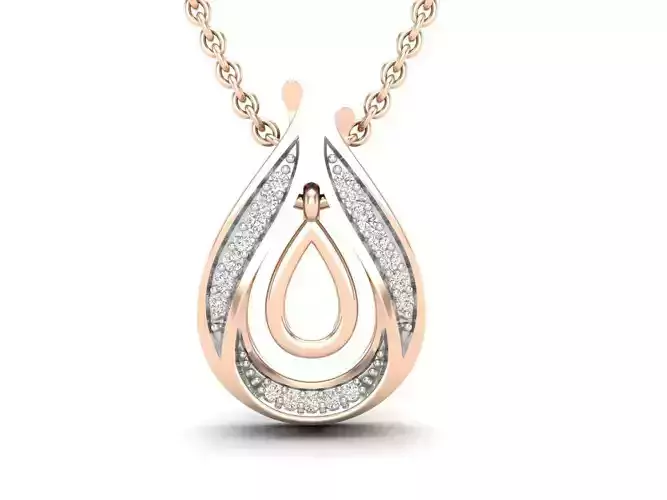 AV 420 Diamond Ladies Teardrop Dangling pendant 3D print model