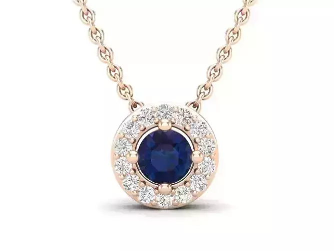 AV 422 Diamond Ladies Halo Style Pendant