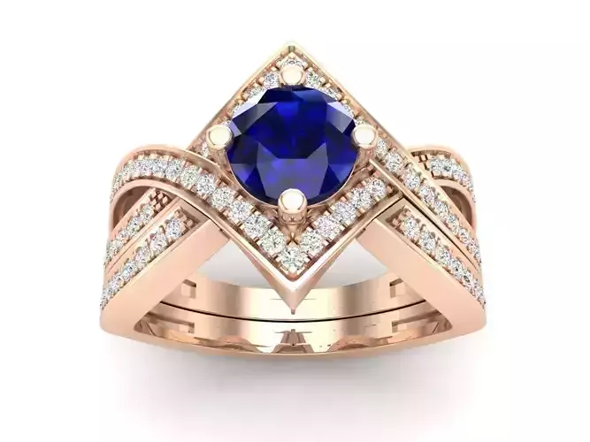 AV 423 Diamond Ladies Bridal Halo Split Shank Engagement Ring