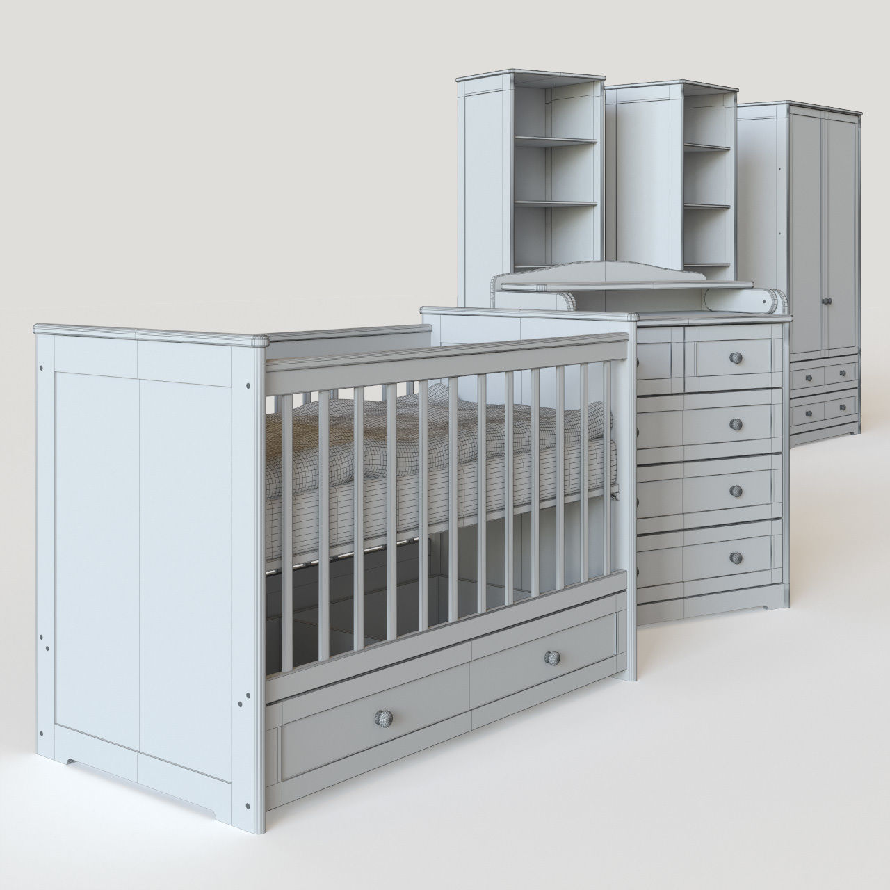 Children furniture set 3D model_4