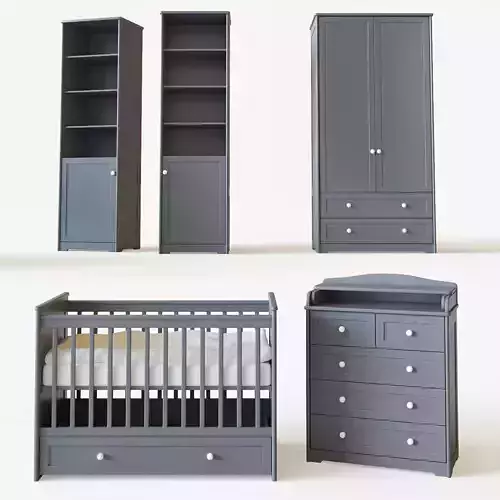 Children furniture set 3D model Children furniture set 3D model
