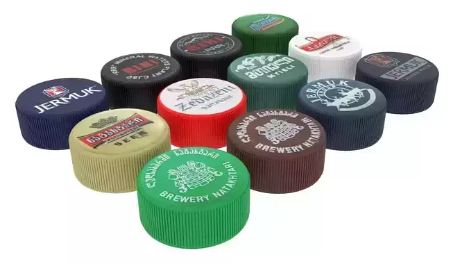 Plastic Bottle Caps Set 3D model