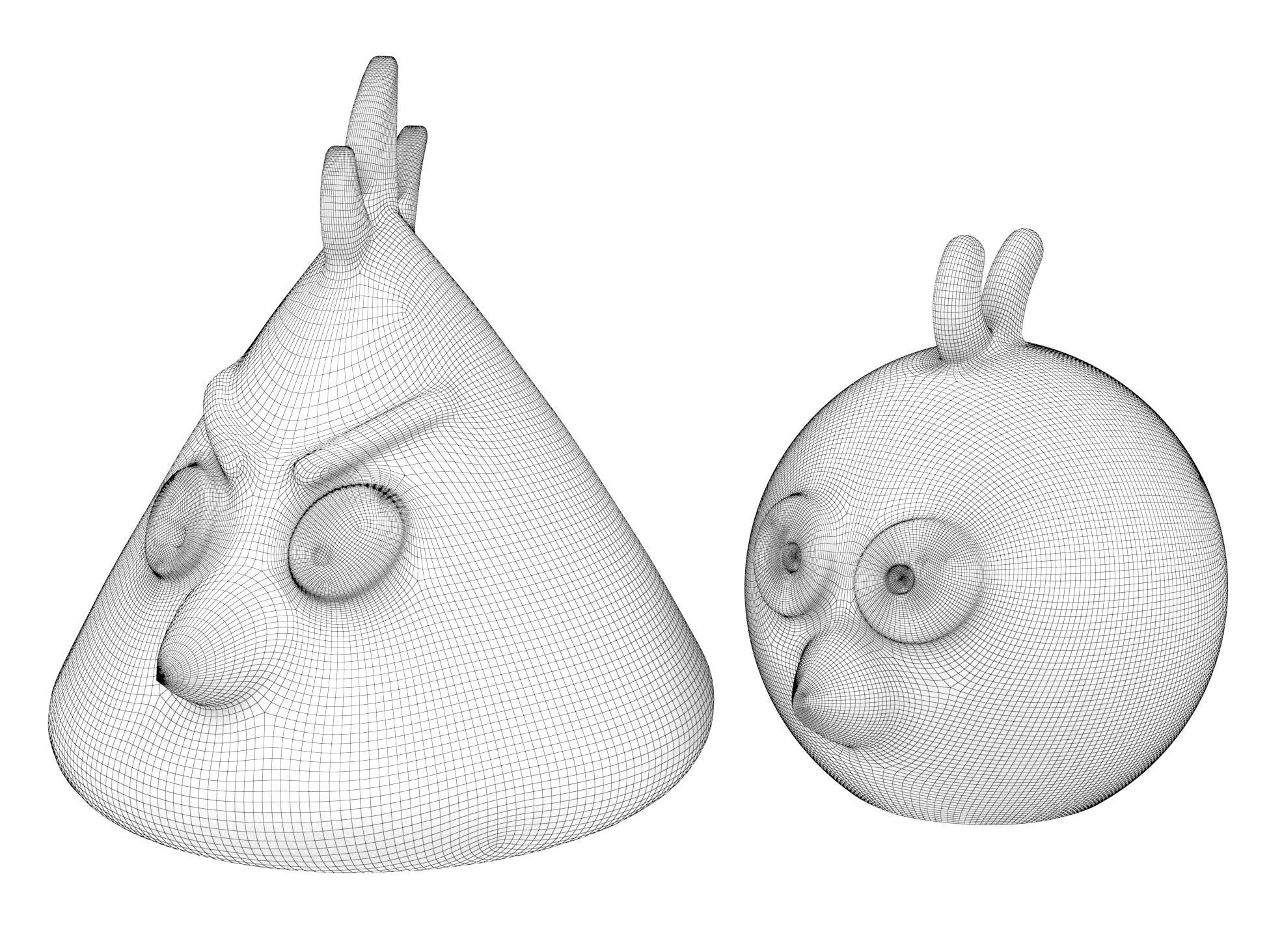 Hen with chickens 3D model_2