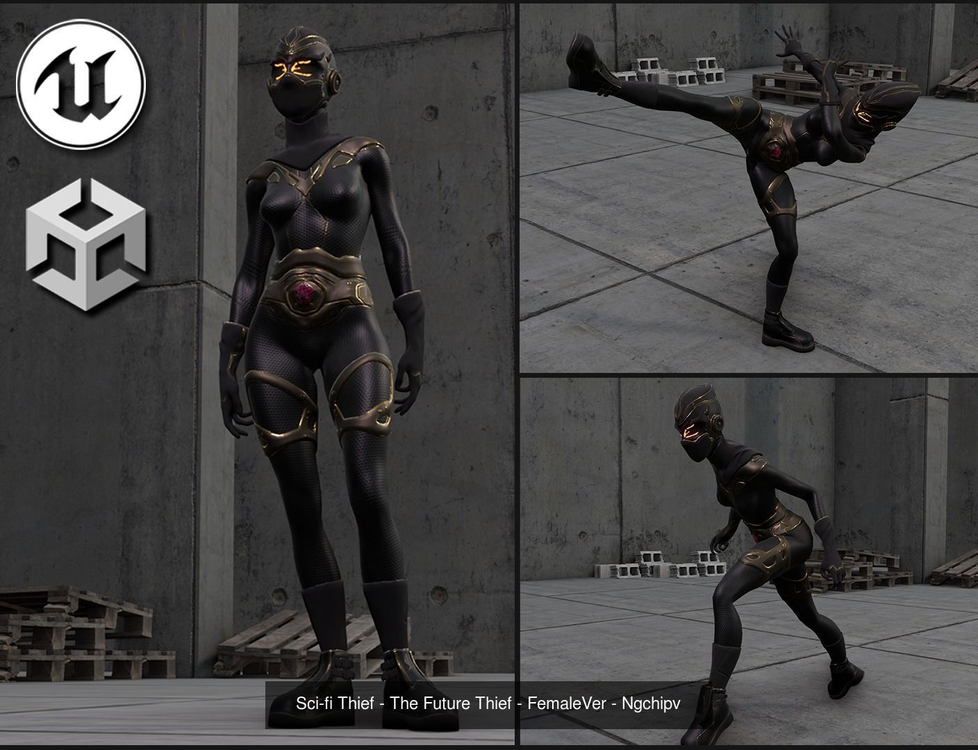 Sci-fi Thief - The Future Thief 3D Model Collection_5