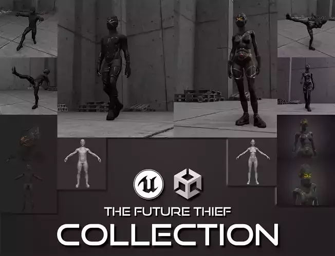 Sci-fi Thief - The Future Thief 3D Model Collection