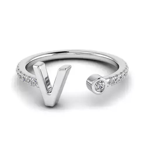 Jewelry alphabet ring V