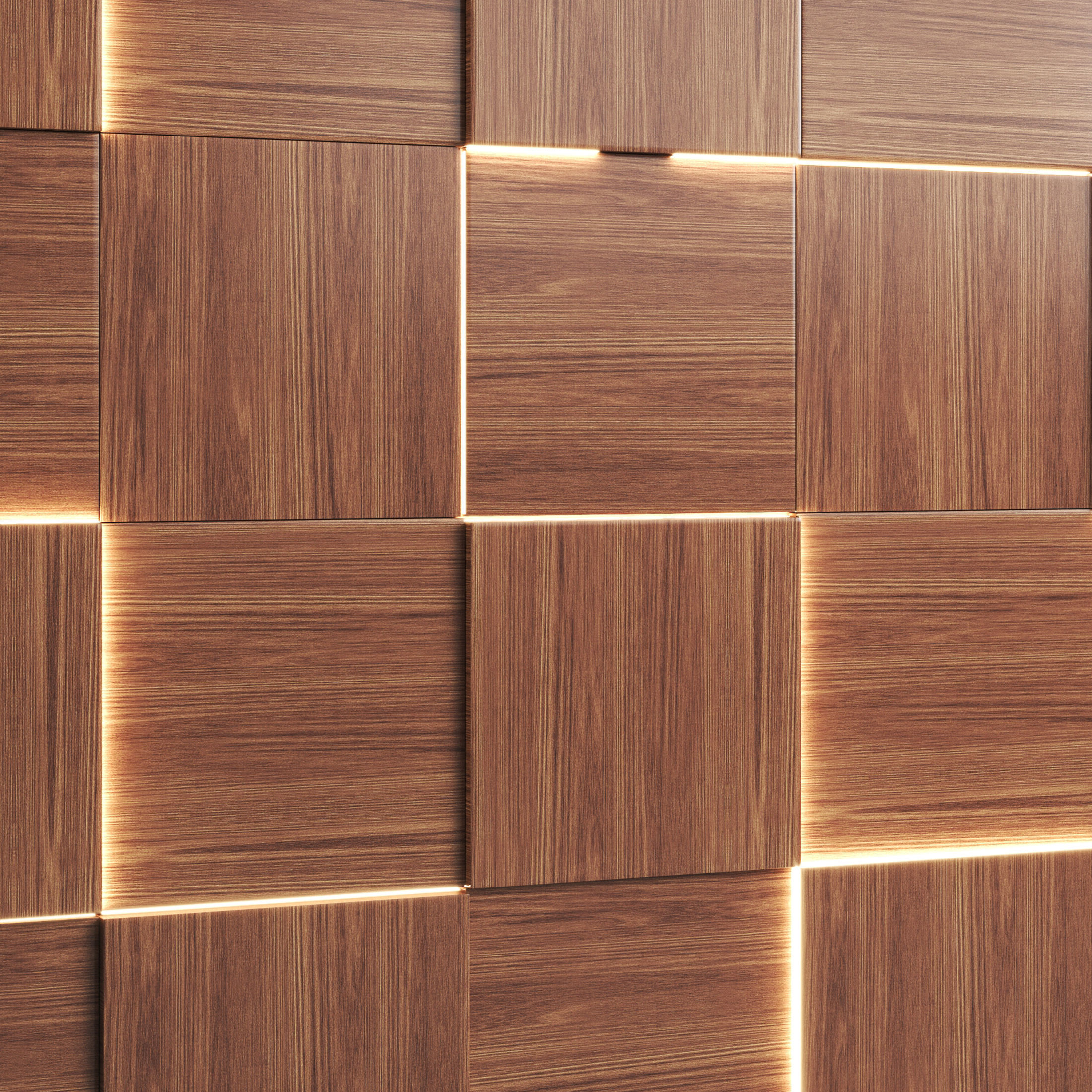 Wooden 3d wall panels with led light 3D model_4