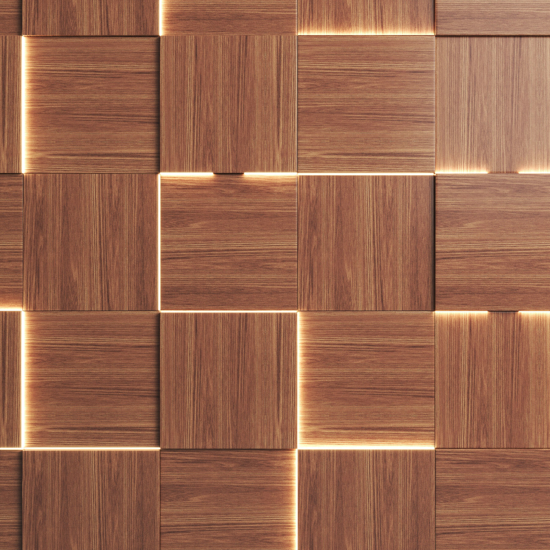 Wooden 3d wall panels with led light 3D model_3
