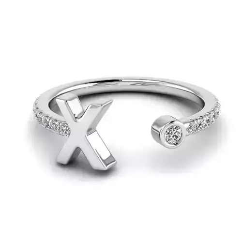 Jewelry alphabet ring X