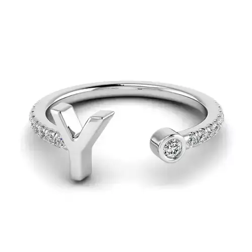 Jewelry alphabet ring Y