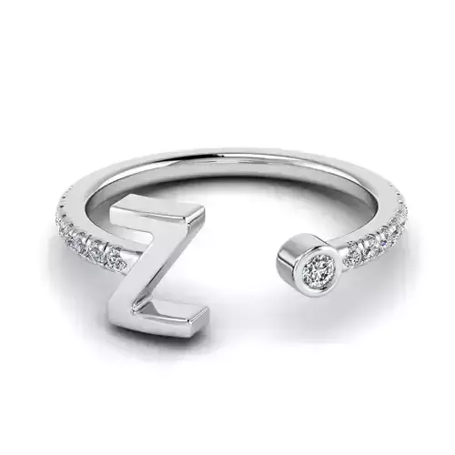 Jewelry alphabet ring Z