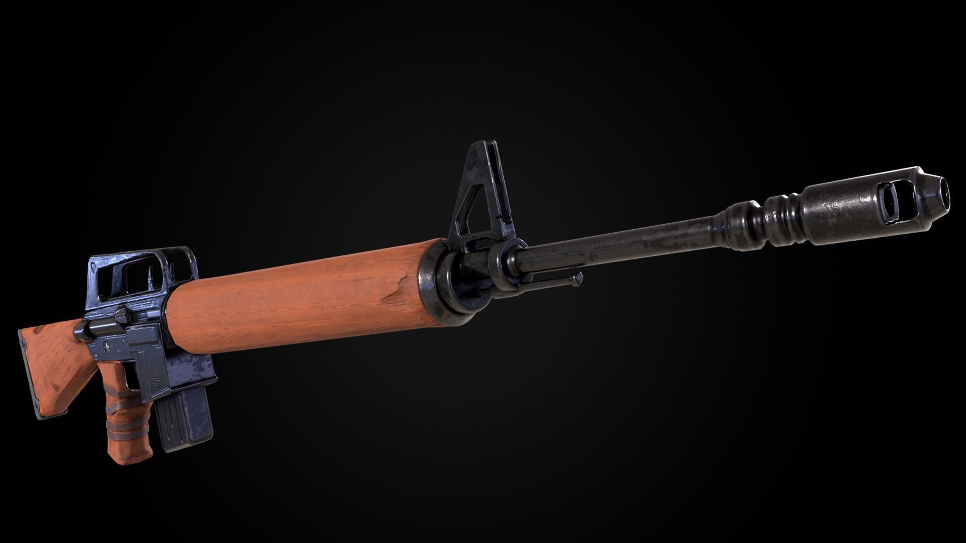 rifle two ar - rifles Low-poly 3D model_4