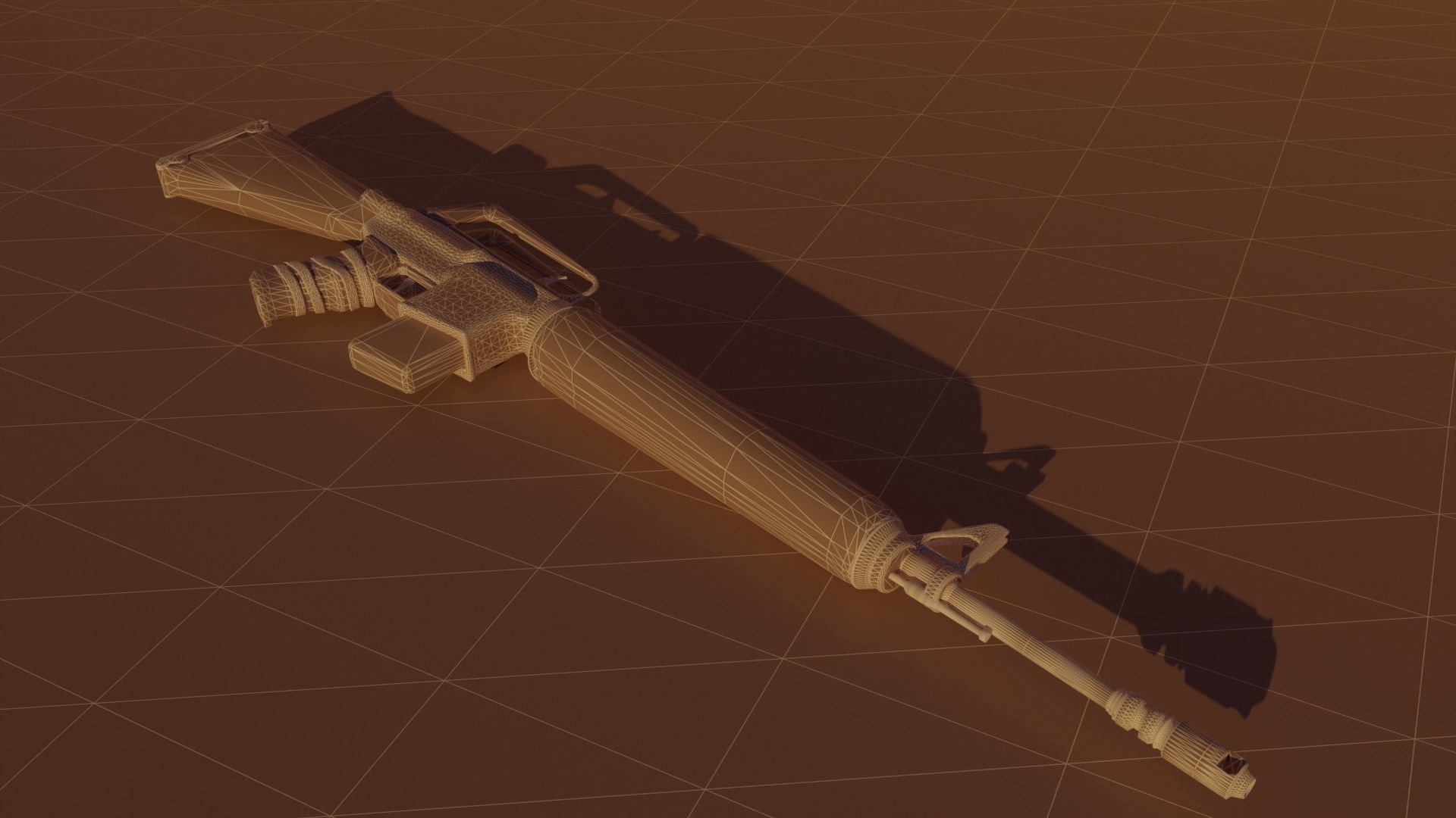 rifle two ar - rifles Low-poly 3D model_11