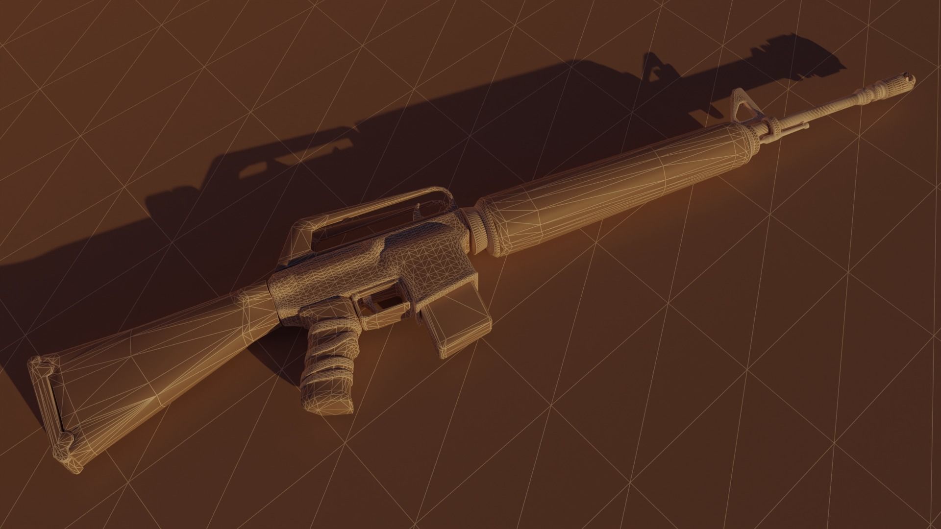 rifle two ar - rifles Low-poly 3D model_10