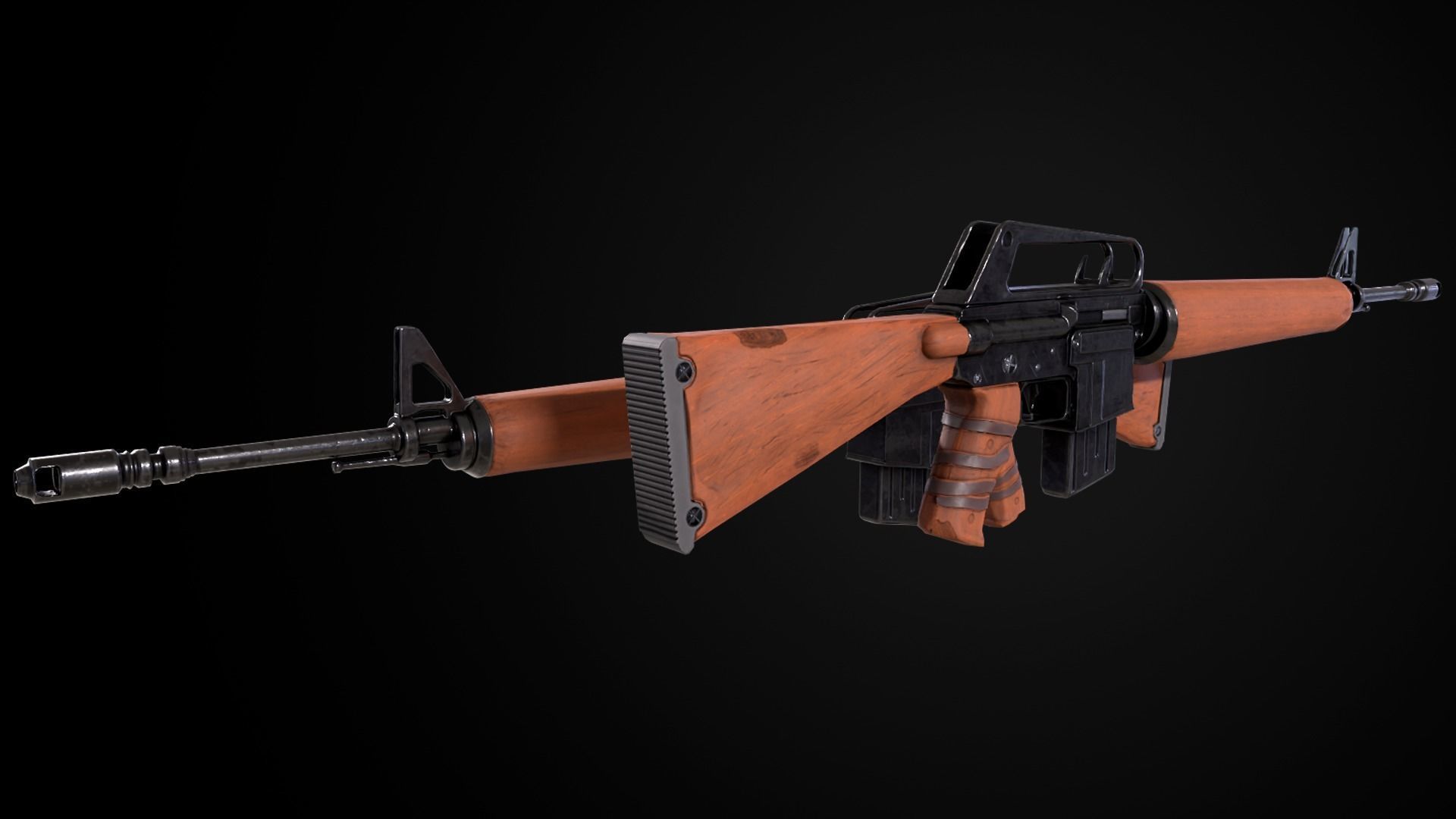 rifle two ar - rifles Low-poly 3D model_6