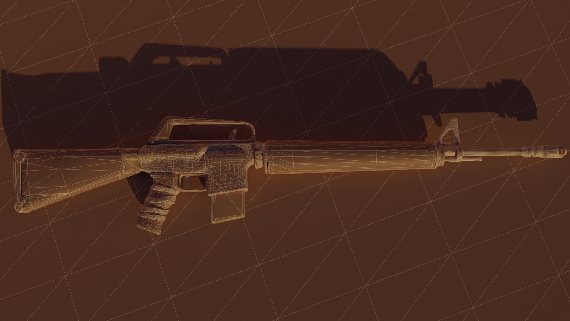 rifle two ar - rifles Low-poly 3D model_12