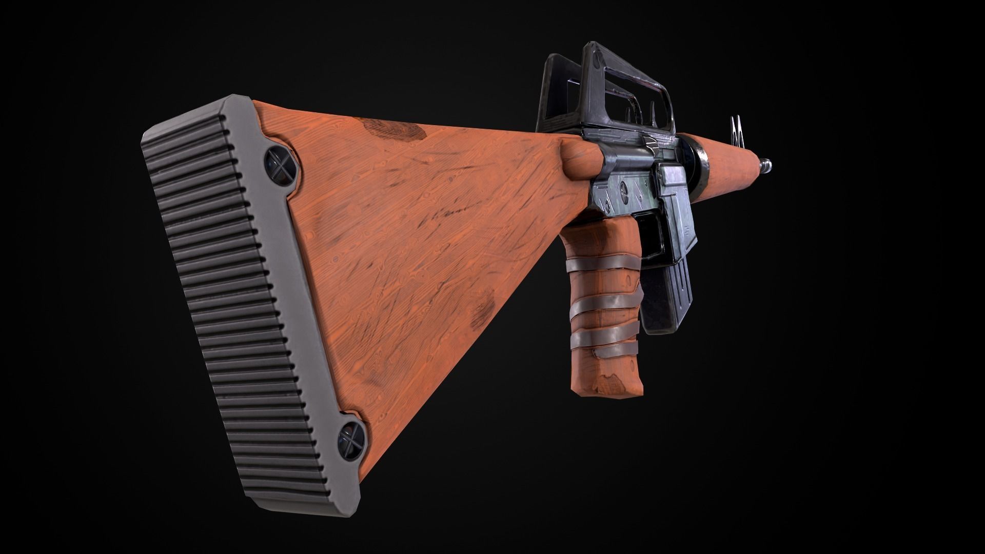 rifle two ar - rifles Low-poly 3D model_7
