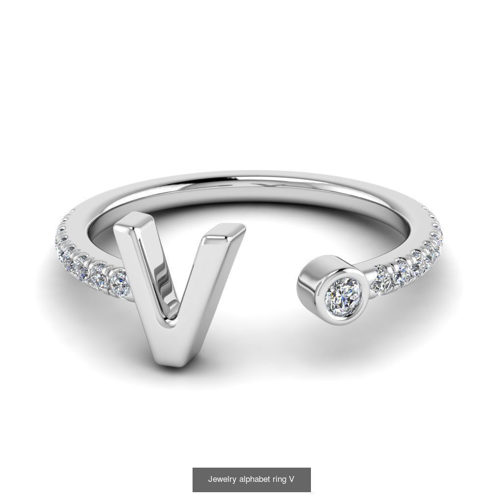 Alphabet Jewelry Rings 3D Model Collection_28