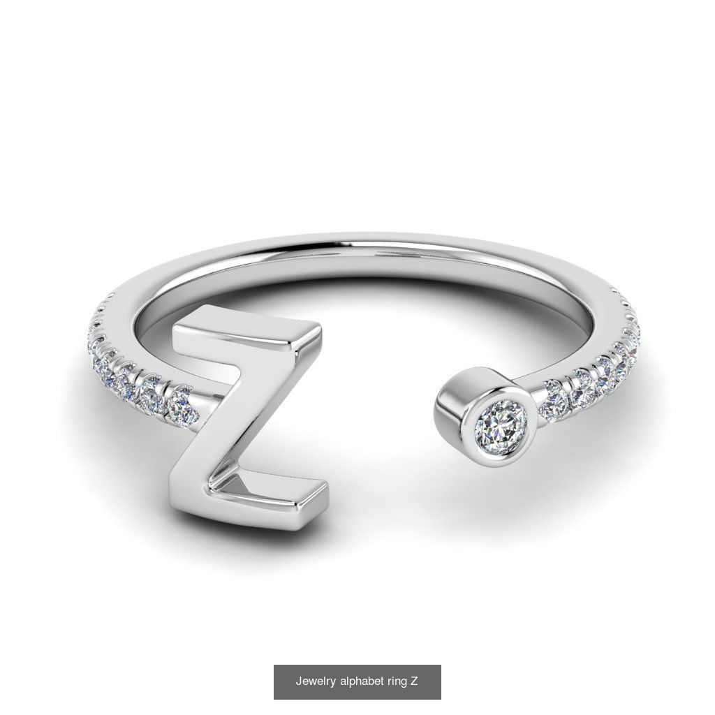 Alphabet Jewelry Rings 3D Model Collection_32