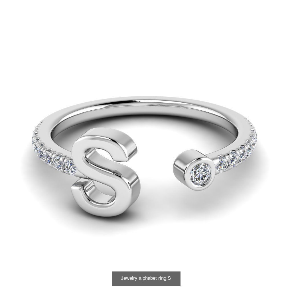 Alphabet Jewelry Rings 3D Model Collection_25