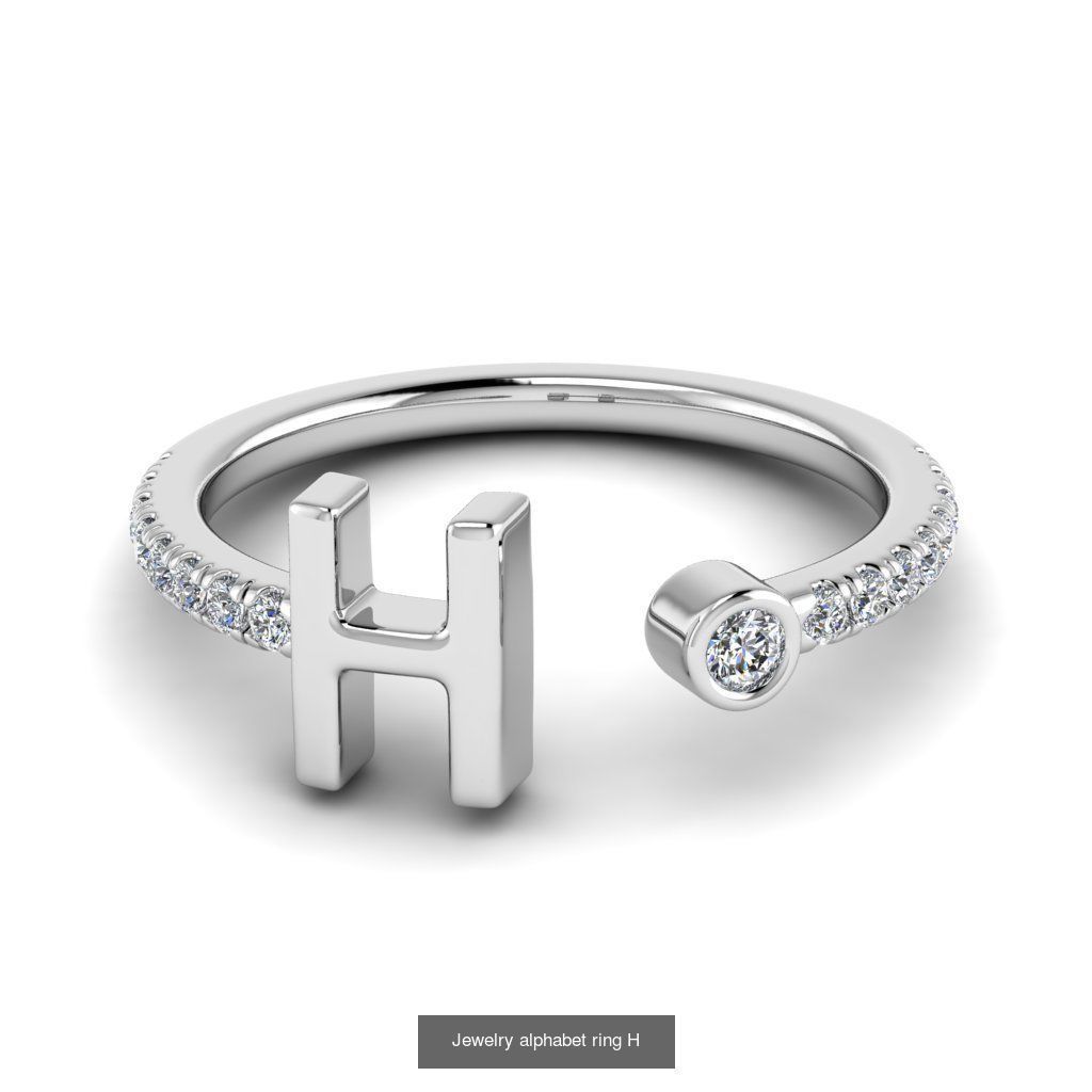 Alphabet Jewelry Rings 3D Model Collection_14
