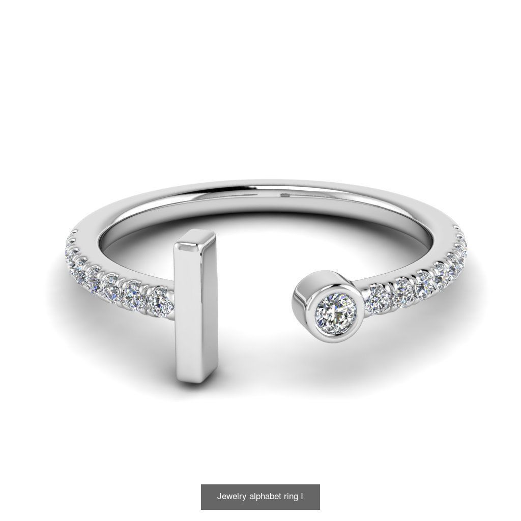 Alphabet Jewelry Rings 3D Model Collection_15