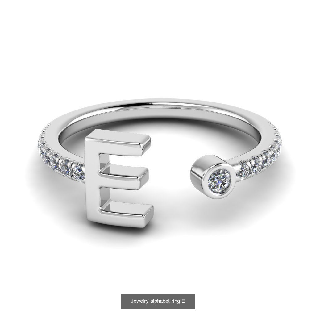 Alphabet Jewelry Rings 3D Model Collection_11