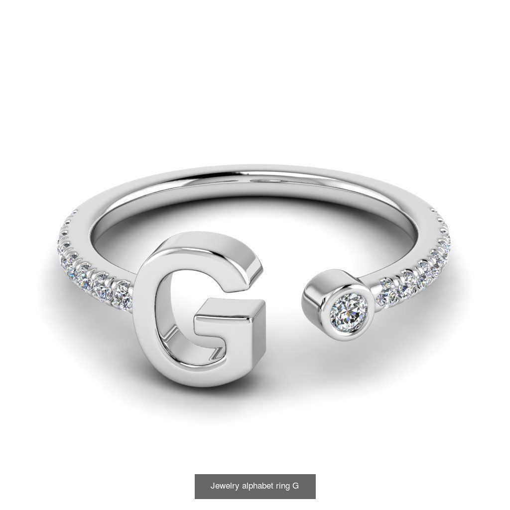 Alphabet Jewelry Rings 3D Model Collection_13