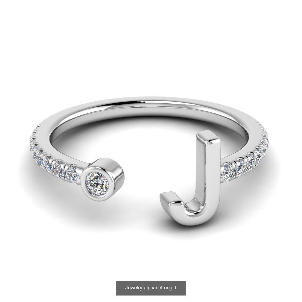 Alphabet Jewelry Rings 3D Model Collection_16