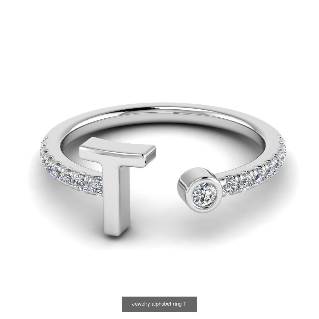 Alphabet Jewelry Rings 3D Model Collection_26
