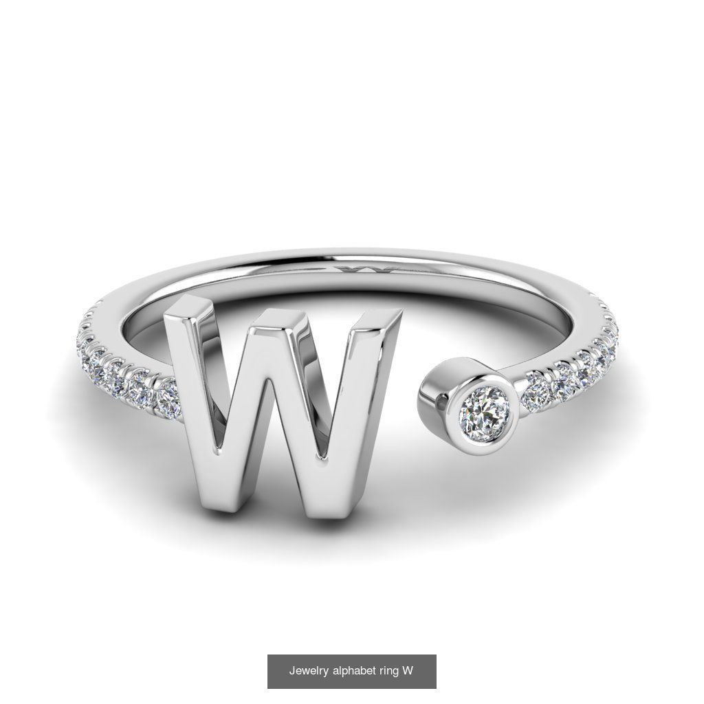 Alphabet Jewelry Rings 3D Model Collection_29