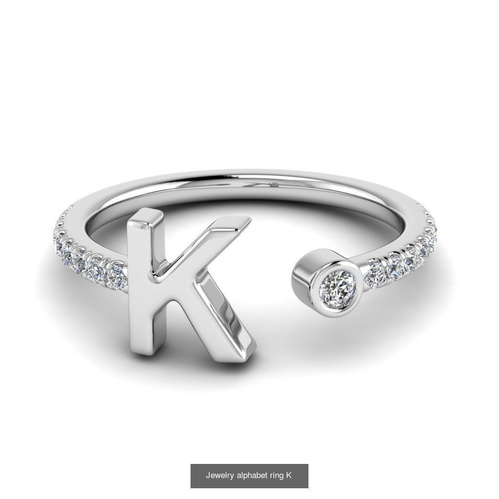 Alphabet Jewelry Rings 3D Model Collection_17