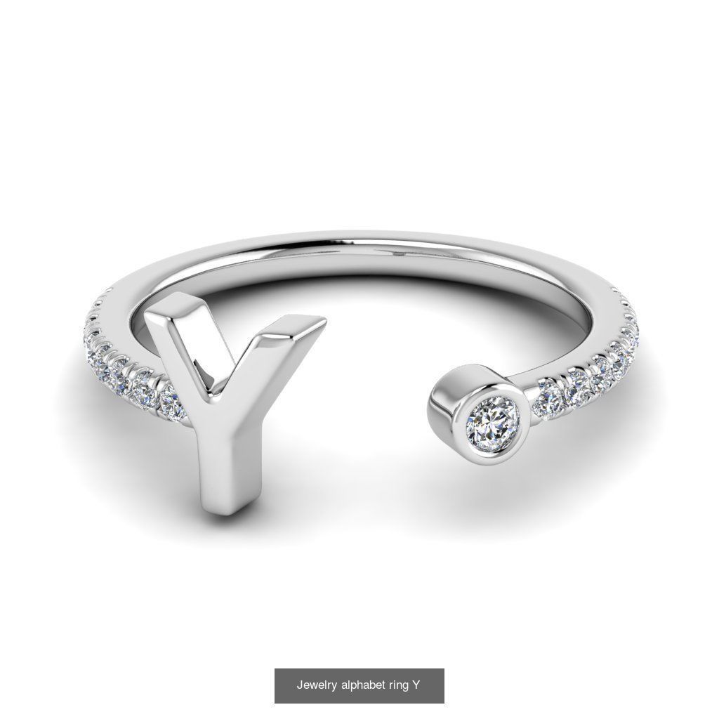 Alphabet Jewelry Rings 3D Model Collection_31