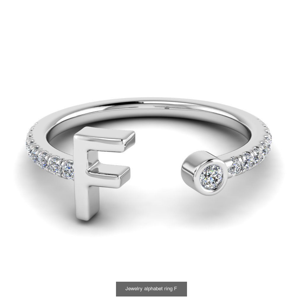 Alphabet Jewelry Rings 3D Model Collection_12