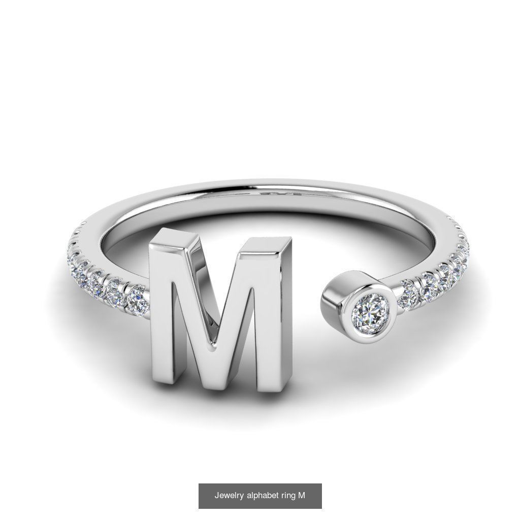 Alphabet Jewelry Rings 3D Model Collection_19
