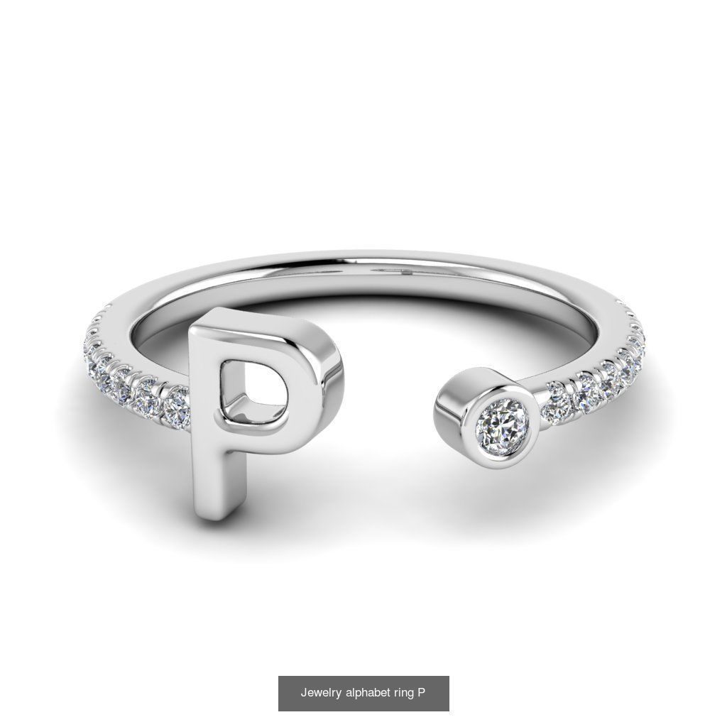 Alphabet Jewelry Rings 3D Model Collection_22