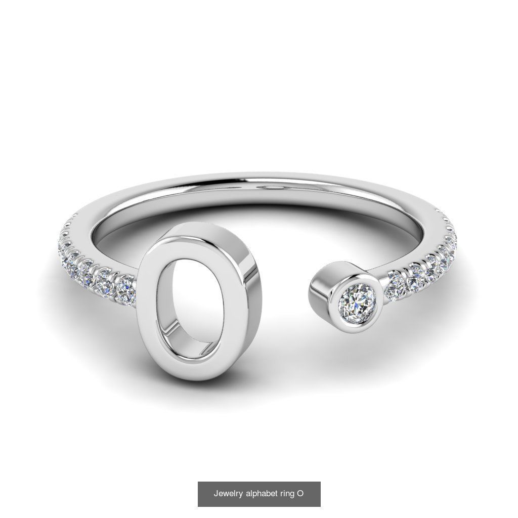 Alphabet Jewelry Rings 3D Model Collection_21