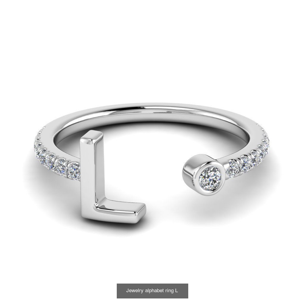 Alphabet Jewelry Rings 3D Model Collection_18