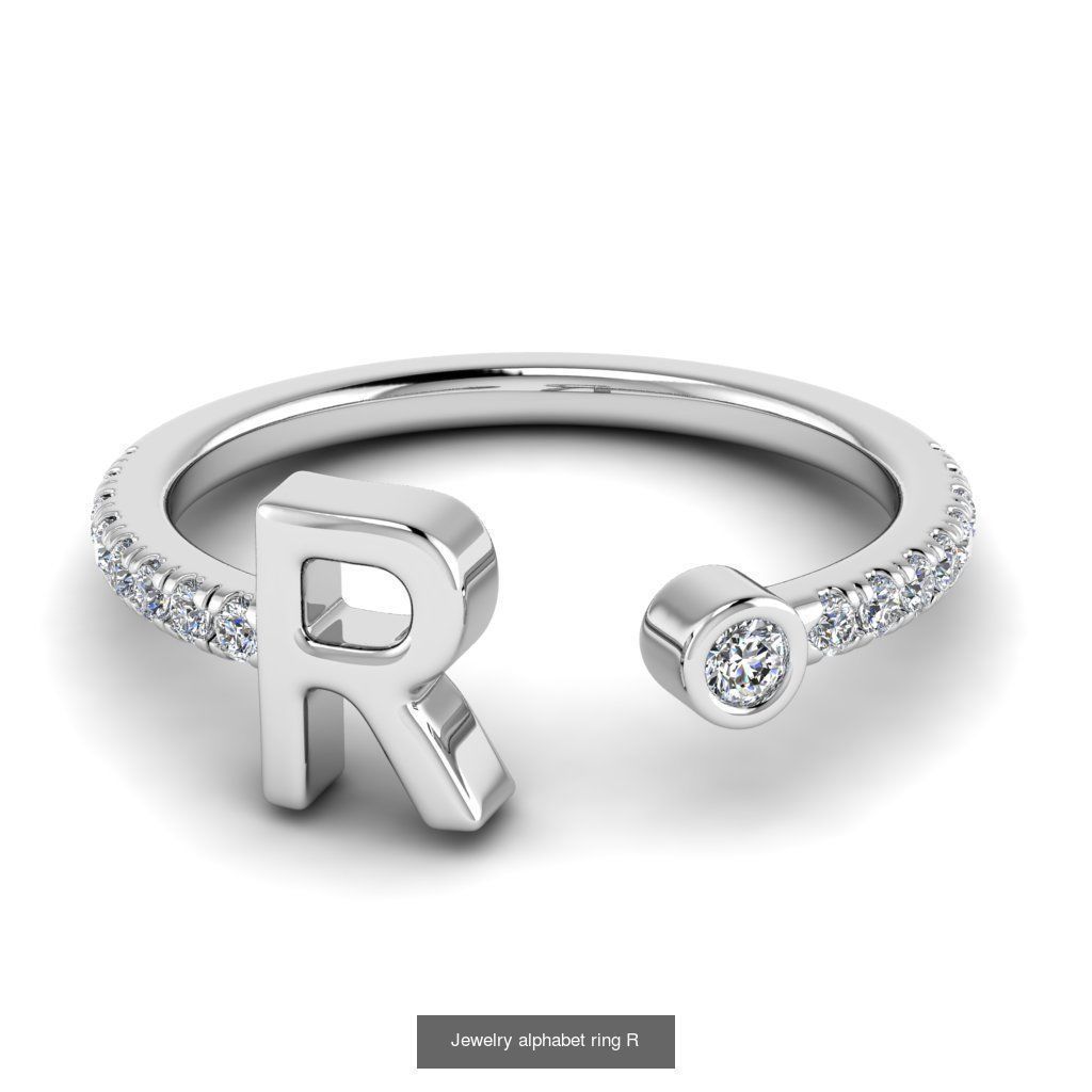 Alphabet Jewelry Rings 3D Model Collection_24